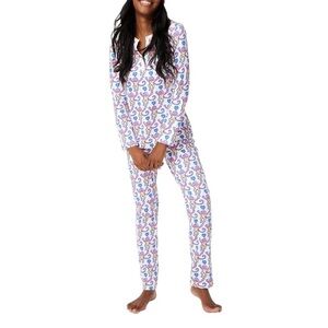 Roller Rabbit Lovely Monkey Pima Cotton Long Sleeve Pajamas